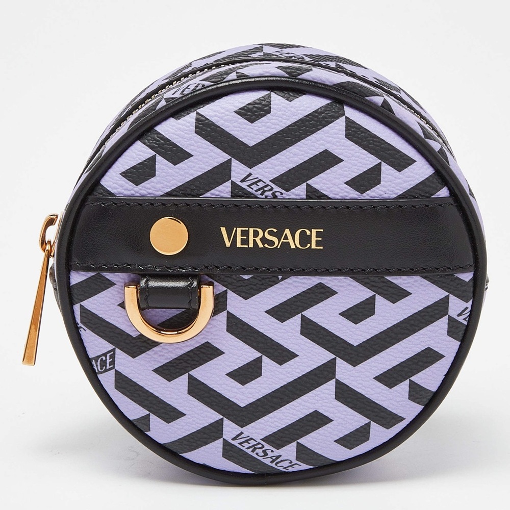 Versace La Greca Round Zip Pouch